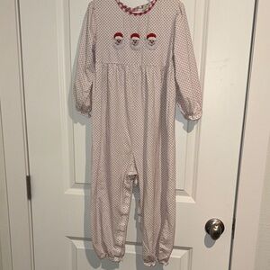 Polka Dot French Knot Santa Romper